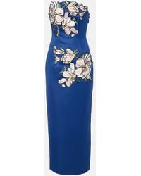 LEO LIN - Ava Floral-Applique Strapless Midi Dress - Lyst