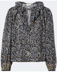 Ulla Johnson - Siena Printed Ruffled Cotton-Blend Top - Lyst