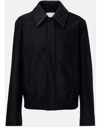 Bottega Veneta - Intrecciato Leather-Trimmed Canvas Jacket - Lyst