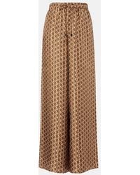 Max Mara - Clarino Printed Silk Twill Palazzo Pants - Lyst