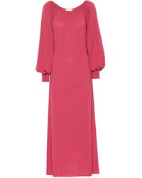 Ryan Roche Midikleid aus Kaschmir - Pink