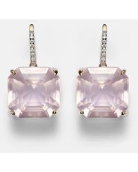 Mateo - Ohrringe Aus 14Kt Gelbgold Mit Diamanten Und Topas - Lyst
