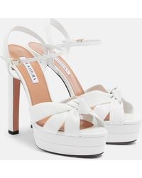 Aquazzura - Nina Leather Platform Sandals - Lyst