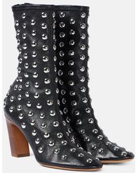 Khaite - Apollo 85 Studded Leather Ankle Boots - Lyst