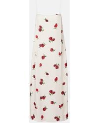 KHAITE - Sicily Printed Twill Slip Dress - Lyst