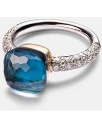 Pomellato - Nudo 18kt Gold Ring With London Blue Topaz And Diamonds - Lyst