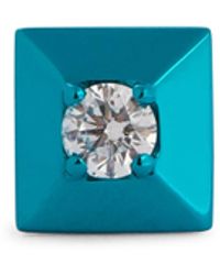 Eera Eera Einzelner Ohrring Mini aus 18kt Weissgold mit Diamant - Blau