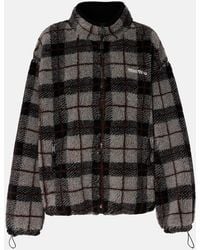 Miu Miu - Checked Teddy Jacket - Lyst