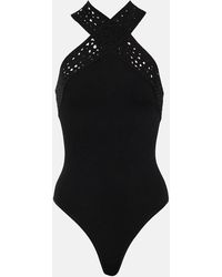 Alaïa - Noir Vienne Slim-Fit Knitted Bodysuit - Lyst