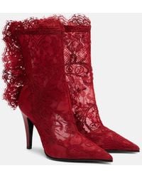 McQueen - Heron Lace Ankle Boots - Lyst