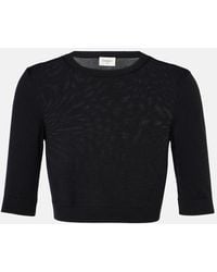 Saint Laurent - Cropped Wool Top - Lyst