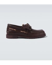 Burberry - Leather Boat Shoes - Lyst