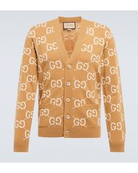 Gucci - Cardigan en laine et jacquard GG - Lyst