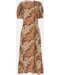 Ulla Johnson - Calais Silk Midi Dress - Lyst