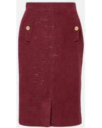 Alessandra Rich - Sequined Tweed Pencil Skirt - Lyst