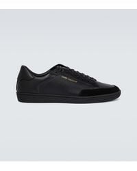 Saint Laurent - Court Classic Perforated Leather Sneakers - Lyst