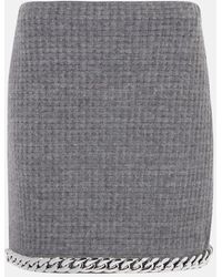 Tory Burch - Chain-Detail Waffle-Knit Wool-Blend Miniskirt - Lyst