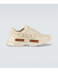 Gucci - Rhyton Logo Leather Sneaker - Lyst