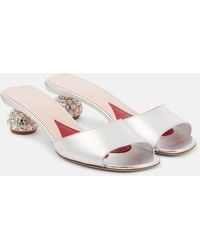 Roger Vivier - Embellished Leather Mules - Lyst