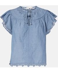 Ulla Johnson - Effie Lace-Trimmed Cotton Top - Lyst
