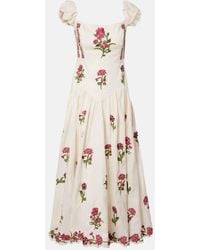 Agua Bendita - Siembra Embroidered Linen Maxi Dress - Lyst