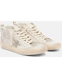 Golden Goose - Mid Star Embellished Suede High-Top Sneakers - Lyst