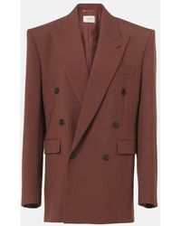 Saint Laurent - Double-Breasted Wool Gabardine Blazer - Lyst