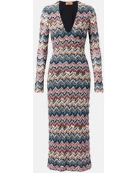 Missoni - Zigzag Lame Midi Dress - Lyst