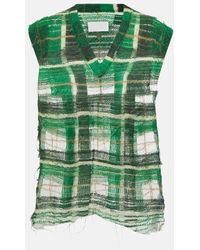 Maison Margiela - Distressed Checked Mohair-blend Sweater Vest - Lyst