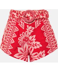 FARM Rio - Flora Floral Cotton Shorts - Lyst