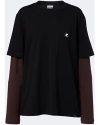 Courreges - Ac Double Sleeve Cotton T-Shirt - Lyst