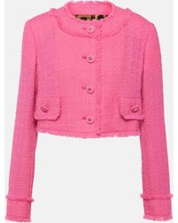 Dolce & Gabbana - Raschel Cropped Wool-blend Tweed Jacket - Lyst