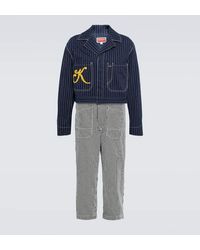 KENZO - Jumpsuit di jeans a righe alla marinara - Lyst