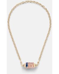Marie Lichtenberg - Usa 18Kt And Enamel Locket Necklace With Diamonds - Lyst