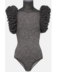 Alaïa - Ruffled Mohair And Wool-Blend Bodysuit - Lyst
