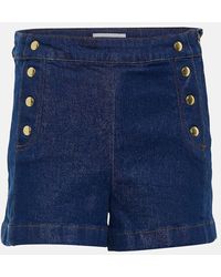 FRAME - Shorts di jeans Sailor a vita alta - Lyst