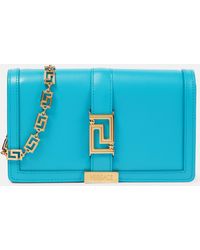 Versace Portemonnaie mit Kettenriemen Greca Goddess - Blau