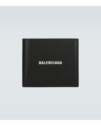 Balenciaga Logo-Portemonnaie Cash aus Leder - Schwarz