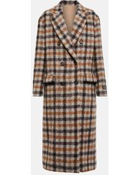 Brunello Cucinelli - Double-Breasted Checked Coat - Lyst