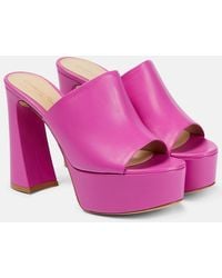 Gianvito Rossi - Holly Leather Platform Mules - Lyst