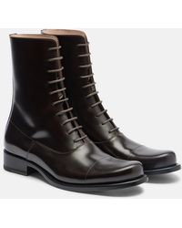 The Row - Kai Leather Lace-Up Boots - Lyst