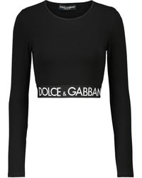 Black - Save 23% Womens Tops Dolce & Gabbana Tops Dolce & Gabbana Rose Printed Chiffon Blouse in Nero 