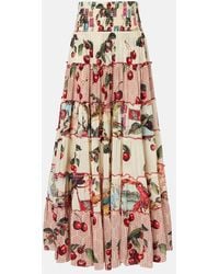 CAMILLA - Notes From The Road Printed Silk Maxi Skirt - Lyst