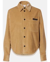 Bottega Veneta - Hemd Aus Baumwoll-Cord Mit Leder - Lyst