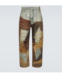 Acne Studios - Pantalones de lona de algodon estampados - Lyst