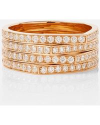 Repossi - Anello Antifer 4 Rows in oro rosa 18kt con diamanti - Lyst