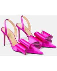 Mach & Mach - Slingback-Pumps Le Cadeau 95 Aus Satin - Lyst
