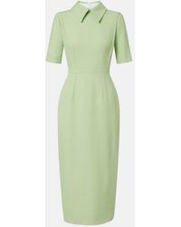 Emilia Wickstead - Valletta Wool Crepe Midi Dress - Lyst