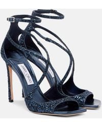 Jimmy Choo - Azia 110 Glitter Sandals - Lyst