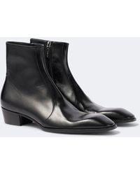 Saint Laurent - Aurelien Leather Ankle Boots - Lyst